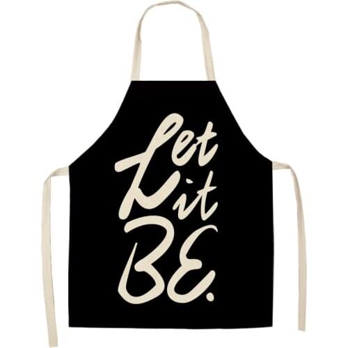 Geometric Letter Kitchen Aprons Unisex Home Cooking Baking Shop Cotton Linen Cleaning Bibs Kitchen Accessories Barber Apron