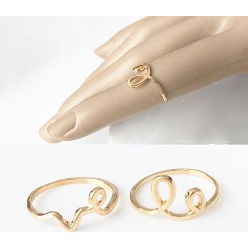 Hot Fashion Female Gold Color Wave Rings Wholesale 2021 Fashion Jewelry Party Love Finger Rings Cute Circle Tie Rings Tail Ring