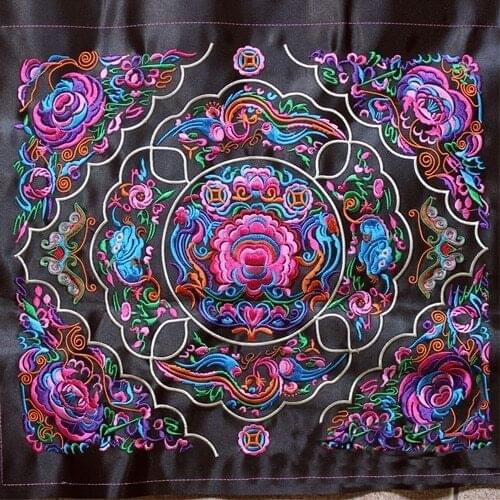 Miao stitch satin fabric embroidery patch garment bag home textile applique trim ethnic nepal tribal india boho gypsy hmong DIY