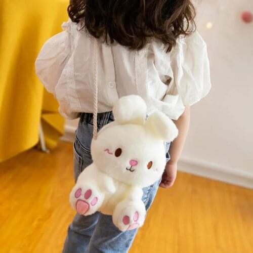 25CM Cute Plush Toys Messenger Bag Backpack Plush Rabbit Kawaii Toy Girls’ Favorite Birthday Christmas Gift For Traveling