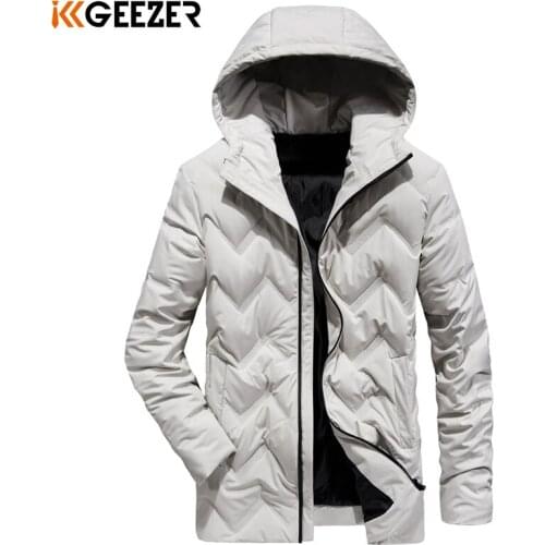 Mens Long Winter Jackets White Duck Windbreak Solid Color Parkas Military Business Thick Coat Padded Parka Waterproof Overcoat