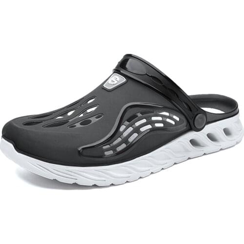 2021 Mens Sandals Summer Non-slip High Quality Hole Shoes Clogs Garden Shoes Home Indoor Beach Flat Male Slippers Mules