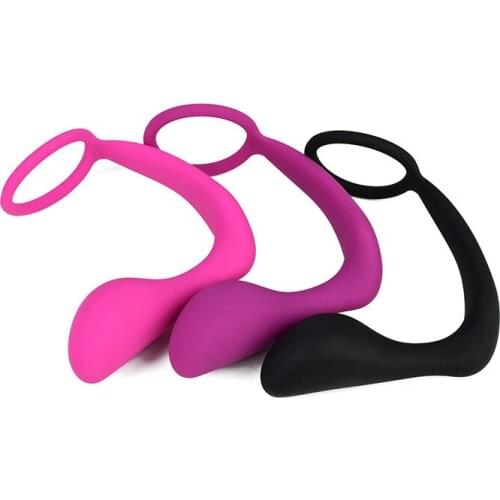 Male Penis Ring Anus Prostate Massager Cock Rings Sex Product Wear Silica Gel G Spot Masturbation Device