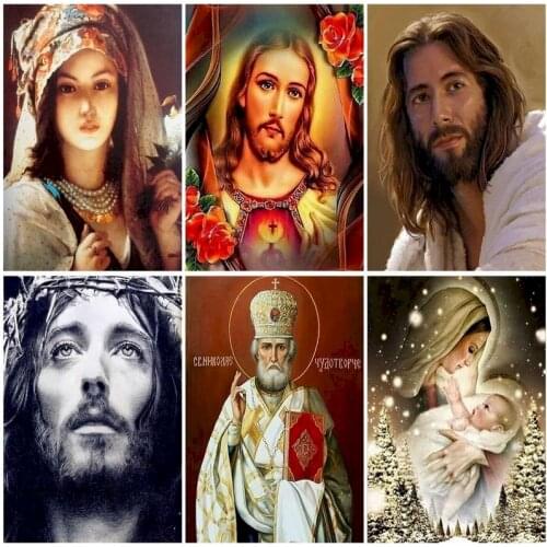 Religious Paint By Numbers Portraits For Adults Kit On Canvas Acrylic Paintings Coloring Drawing By Numbers Home Decor Art Gift