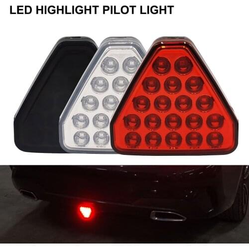 NEW Car LED Brake Light 12V Red Triangle F1 Style Tail Light Strobe Parking Warning Light Anti-collision Lamp for Car Truck RV