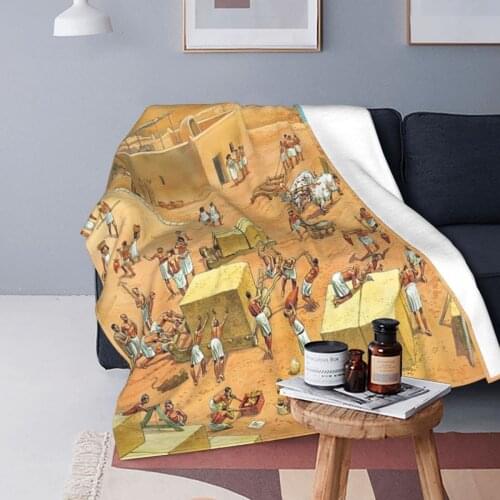Ancient Egyptian Civilization Blanket Fleece Textile Decor African Portable Soft Throw Blanket for Bedding Bedroom Bedspread