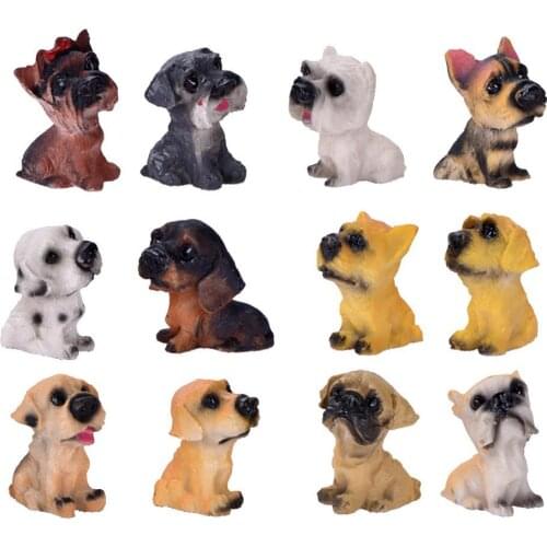 4Pcs Cute Cat Dog Pet Easter Decoration Micro-landscape Resin Ornament Animal Figurine DIY Resin Craft Mini Pet Garden Ornament