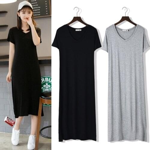 Fdfklak Modal Comfortable Sleepwear Women Night Shirt New Short Sleeve Long Dress Spring Summer Nightgowns Female Sleepshirt