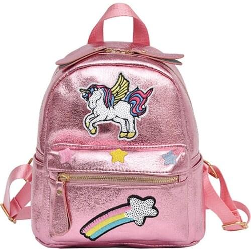 Unicorn Backpack Cartoon Girl Women Backpack Female Anime Laser Sequins Unicorn Holographic Backpacks School Bags For Teenage