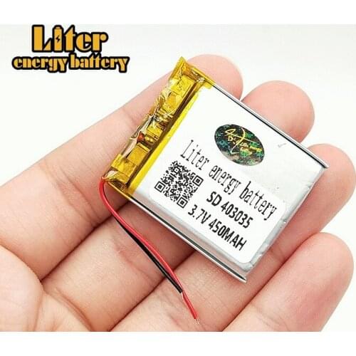 403035 450mAh 3.7V Replacement Li-ion Lithium Polymer Battery Lipo Batteries Cells for MP3 MP4 GPS MP5 Toys Smart Watch