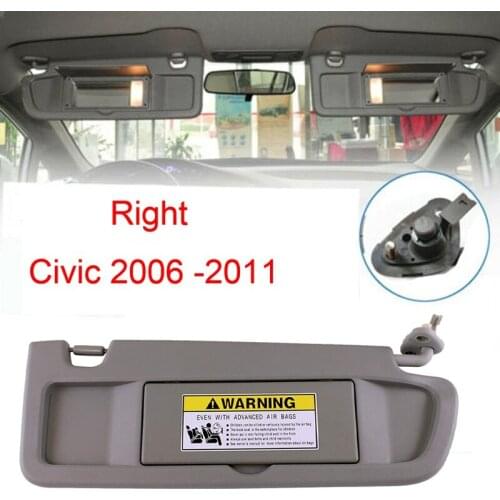 Right Penger Side Gray Sun Visor for 2006 -2011 Honda Civic 83230-SNA-A01ZE