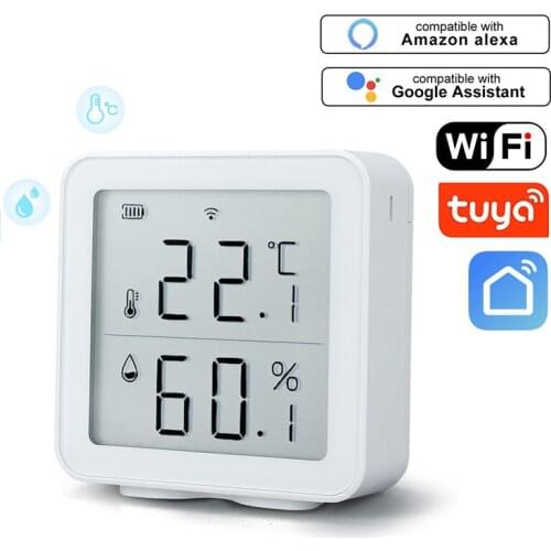 Smart Life WiFi Thermometer LCD Display Sensor Smart Home Indoor Outdoor Temperature Humidity Hygrometer Digital APP Control