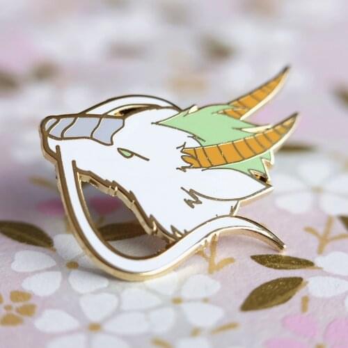Spirited Aways Kohaku Cute White Dragon Hard Enamel Pin Fashion Cartoon Animal Medal Brooch Anime Fan Collectible Badge Jewelry