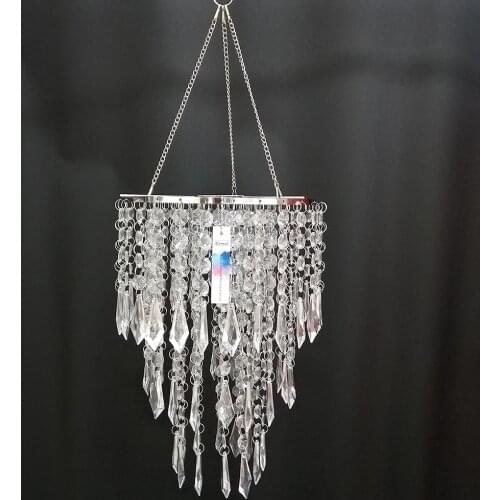 Camal 1PCS Assembled 57CM Tall Hanger 22CM Chrome Centerpiece Frame Acrylic Bead Chain For Chandelier Pendant Wedding Christmas