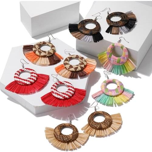 Vintage Earrings Bohemian Statement Style Jewelry Big Tassel Earrings For Women European Wholesale Jewelry Handmade Brincos