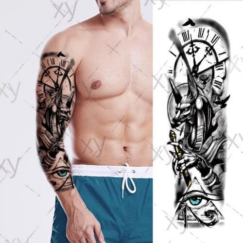 Waterproof Temporary Tattoo Sticker Halloween pumpkin skull beatifull girl full arm large fake tatto flash tatoo for men women