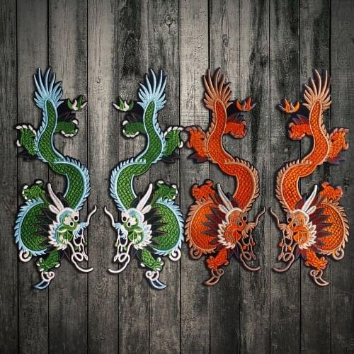 High-end embroidery fire red dragon cloth paste patch decoration Chinese wind clothing ironing cloth stickers accessories