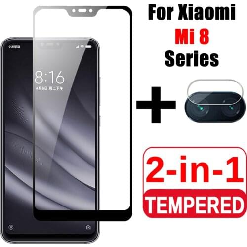 2 in 1 Mi8Lite Screen Protector for Xiaomi Mi 8 Lite Tempered Glass for Xiaomi Mi 8 8SE Lens Film Protective Glass Mi8 light