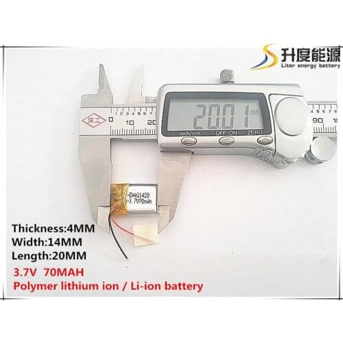 1pcs [SD] 3.7V,70mAH,[401420] Polymer lithium ion / Li-ion battery for TOY,POWER BANK,GPS,mp3,mp4,cell phone,speaker