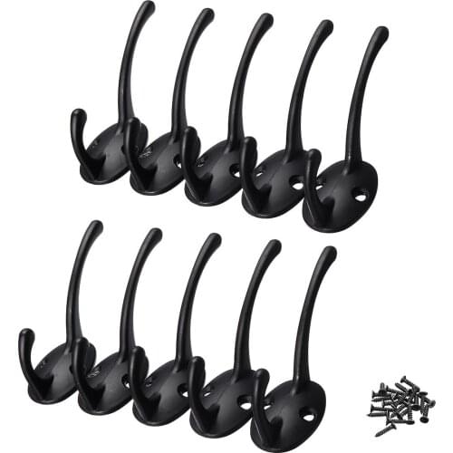 10pcs cloth hook hanger vintage iron wall hook antique key coat bag hat hanging antique robe hook household bathroom screws