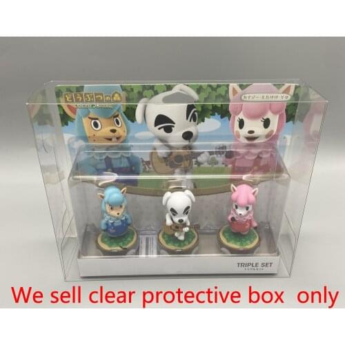 100pcs PET protective box For Animal Forest amiibo triple set transparent display box storage box collection box