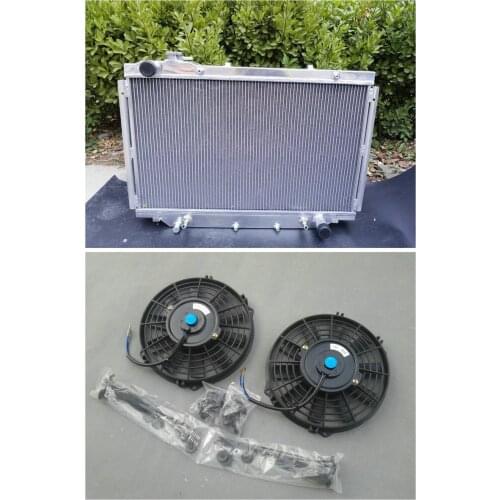 3 ROW AUTO Aluminum Radiator Kit For TOYOTA Landcruiser HDJ80 HZJ80 FJ80 FZJ80 + 2*Fans