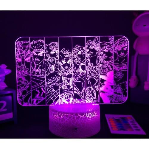 3D Anime Lamp JoJos Bizarre Adventure Led Night Light Touch Sensor Colorful Nightlight for Home Decor Table 3d Lamp Gift