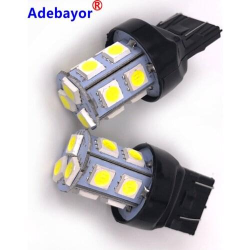 50PCS Big Promotion T20 W21/5W 7443 13 SMD 5050 LED Pure White Car Auto Light Source Brake Parking Reverse Lamp Bulb DC12V