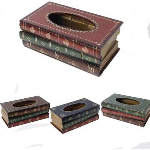 Antique Retro Tissue Box Home Decoration Wooden Rectangular Desktop Napkin Tissue Paper Box Holder For Barthroom Home Hotel