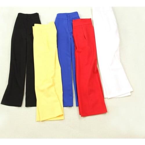 Pants womens 2019 spring and summer new black OL temperament ladies pants red was thin large size wide leg pants