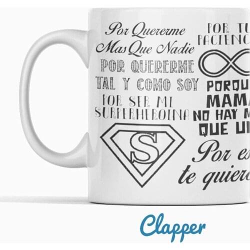 Clapper Cup Mothers Day Gift for mom. Cup supermamá