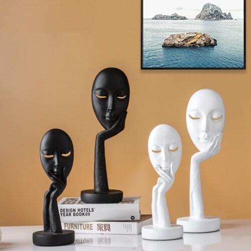 1Pc Creative Face Figurines Miniatures Ornaments Home Decoration Art Sculpture Living Room Wine Cabinet Handmade Crafts Ornament