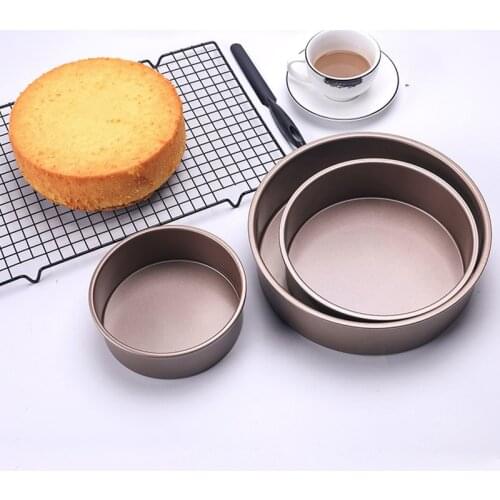 6/8/10 Inch Rosegold Round Pastry Cake Pan With Removable Bottom Carbon Steel Cheesecake Mousse Baking Mold Non-Stick Bakeware