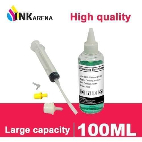 INKARENA 100ML Printer Head Cleaning Liquid For Canon Pigment Ink With Syringe all tool Inkjet Printer Carteidges