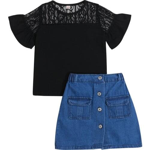 Toddler Baby Girl Skirts Sets Tops Sweatshirt A-line Short Skirt 2Pcs Outfits Set for Girls Summer Clothing Dress