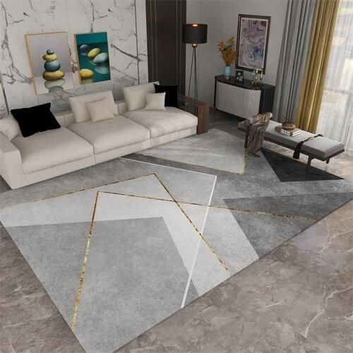 Parlor Light Luxury Geometric Carpet Living Room Sofa Floor Decoration Rug Bathroom Anti-slip Big Carpets Rectangle Large Rugs