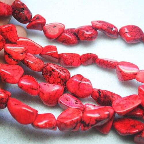 15.5" length red turquoise stone chips for women bracelets making jewelry accessories best quality wholesale price best choice