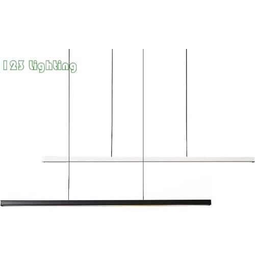 Minimalist Restaurant LED Chandelier White Black Body Cord Adjustable Bar Coffee Shop Hanging Light Fixtures Modern Luminaire