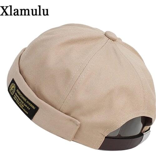 Fashion Docker Cap Novelty Fold Skullcap Retro Sailor Cap Men Women Warm Bucket Cap Brimless Hat Harajuku Winter Bonnet Dad Cap