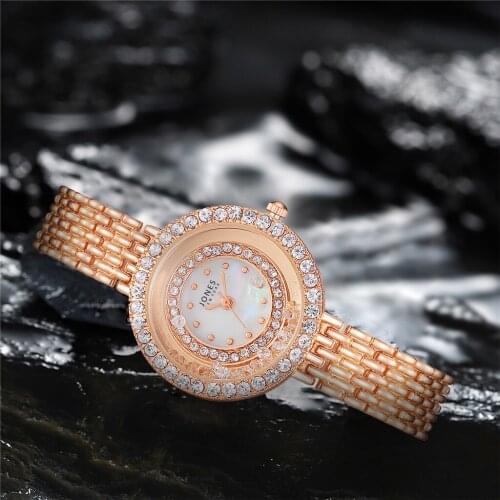 Fashion Women Rose Gold Bracelet Watches Luxury Quartz Rhinestone Wrist Watches Relogio Feminino