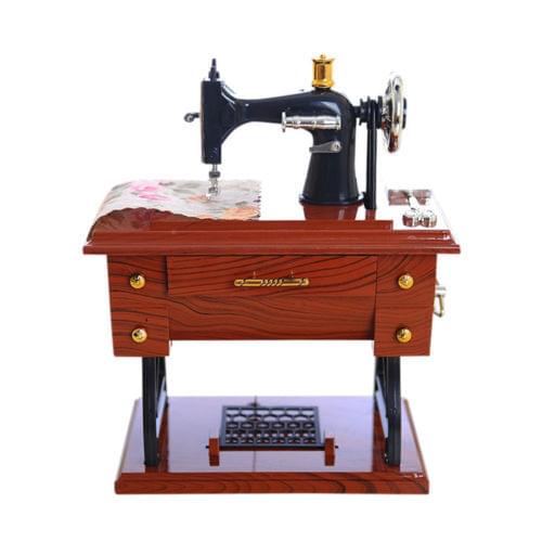 Sewing Machine Music Box Mini Vintage Retro Sewing Clockwork Music Box Christmas Valentines Day Gift Table Home Decoration
