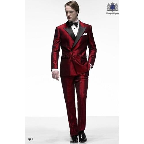 Latest Design Mens Suits Groom Tuxedos Groomsmen Wedding Party Dinner Best Man Suits Blazer (Jacket+Pants+Girdle+Tie) NO:1293