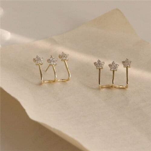 New Korean sweet super fairy wild girl temperament flower earrings fresh creative earrings earrings women