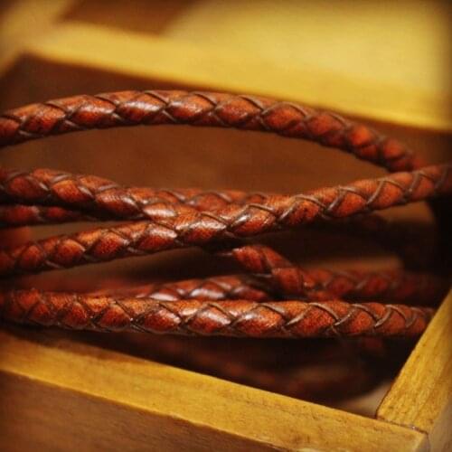 2meters Brown Braided Genuine Leather Bracelet Findings 3/4/5/6/8mm Round Leather Cord String Rope DIY Necklace Bracelet Making