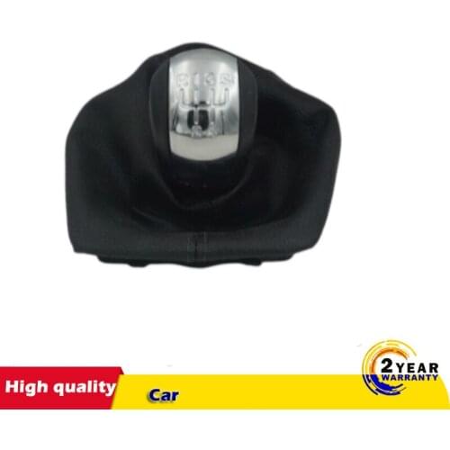 FIT For Skoda Octavia 2 A5 MK2 2004-2010 2010 5 Speed Car Gear Shift Knob With Black Leather Boot Chrome Cap