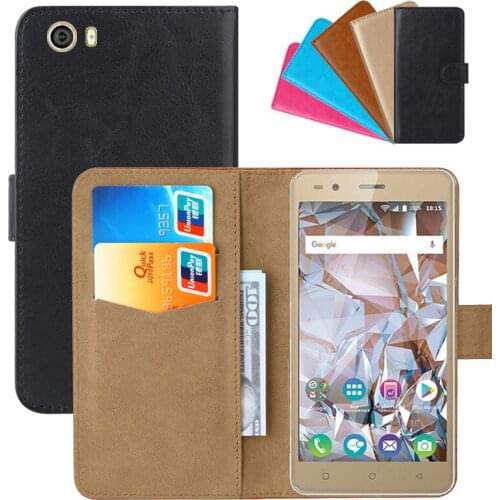 Luxury Wallet Case For BQ BQ-5054 Crystal PU Leather Retro Flip Cover Magnetic Fashion Cases Strap
