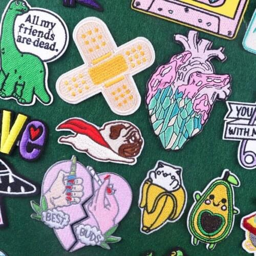 Cute Animal Patch DIY On Clothes Embroidered Patches For Clothing Stripe Stickers Patch Iron On Patches Applique For Clothes