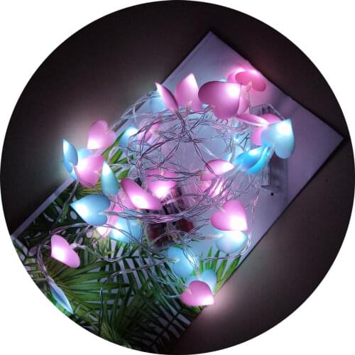 10/20Leds Love Heart Led Lights String Valentine Wedding Christmas Fairy Lights Garland Holiday Party Valentines Day Decoration