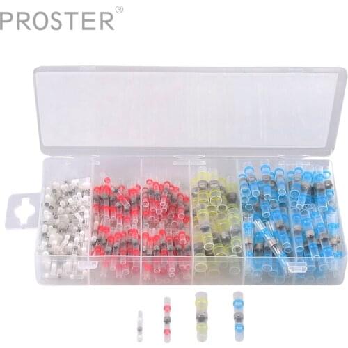 Proster 250pcs Waterproof Insulated Solder Seal Wire Connector, Solder Seal Heat Shrink Butt Connectors Terminals Electrical