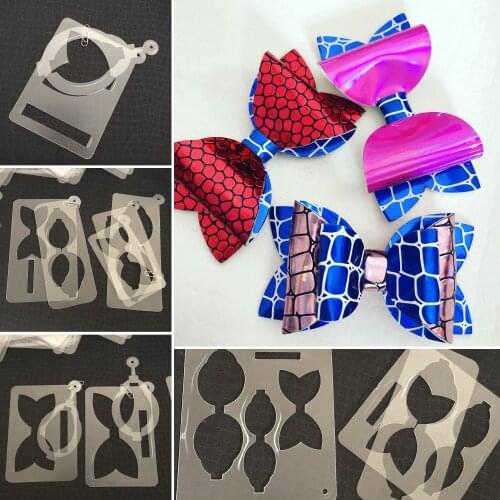 Die cut hair bow PVC templates bow0008 for hand cutting size: 6"/5"/4.5"/4"/3.5"/3"/2.5"